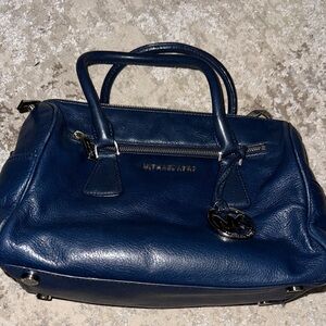 Michael Kors Dark Blue Leather Satchel
